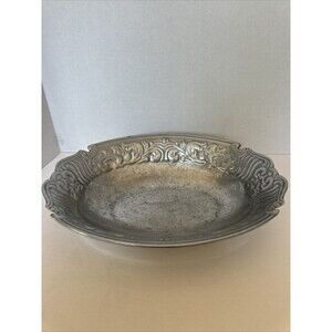 Pewter Bowl Wilton Armetale Juan Vela Studio Edition 12" x 9 3/4"